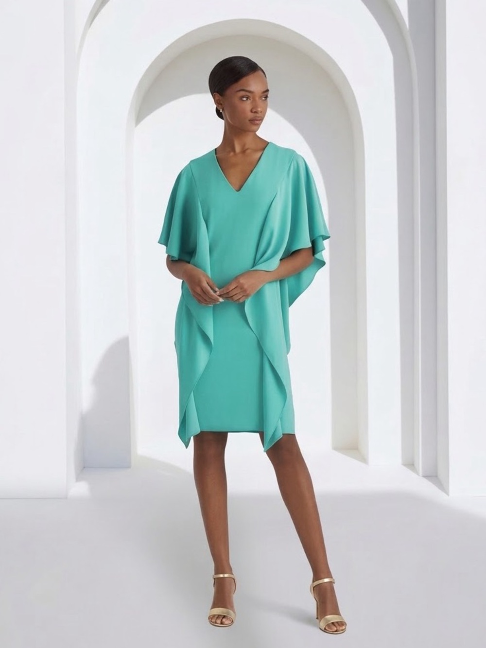 LAUREN RALPH LAUREN NWT Georgette Caftan Cocktail Dress SZ 2